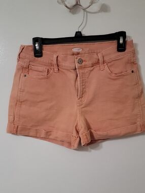 Old Navy Peach Cuffed Denim Shorts
